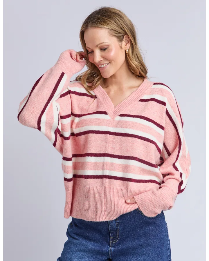 Elsa Stripe Knit / Rose