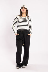 Mime Sweater - White / Black Stripe - Girl Next Door Fashion
