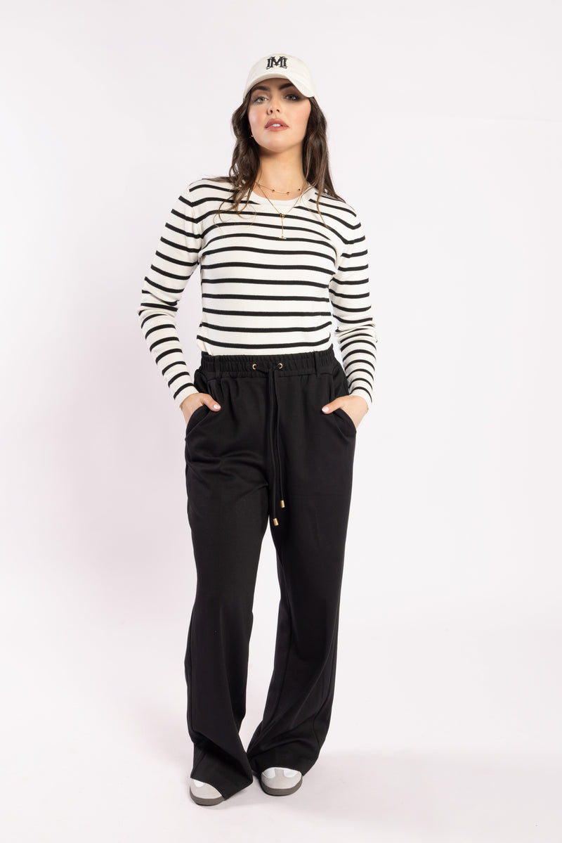 Mime Sweater - White / Black Stripe - Girl Next Door Fashion