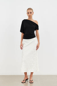 Gaia One-Shoulder Top - Black