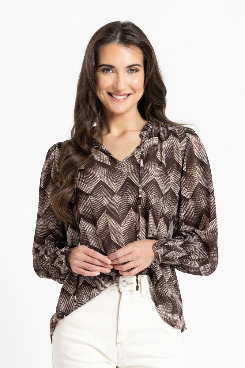 Byron Blouse / Espresso Ziggy