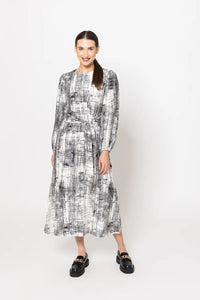 Sash Dress /Mono Pixel