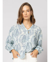 Bloom Blouse - Blue Damask