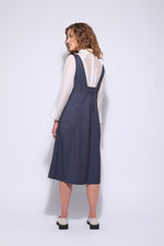 The Hepburn Pinafore - Steel Stripe