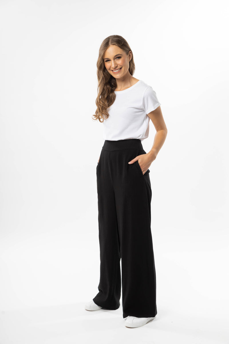 Essential Full Wide Leg Pant - Black