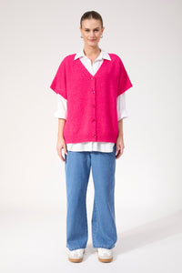 Valenza Knit Vest - Hot Pink