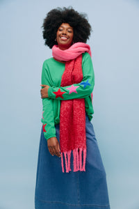 Vermont Star V Neck Jumper - Green