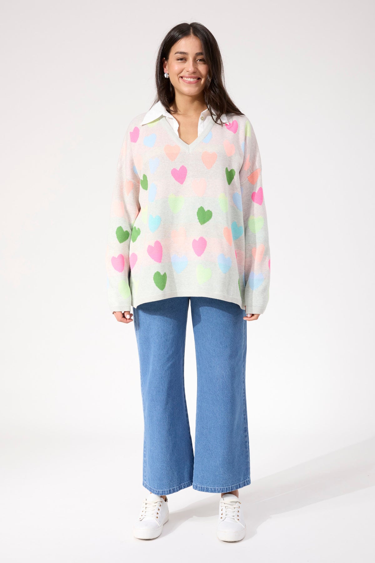 Alaska Relaxed Heart Jumper - Neon