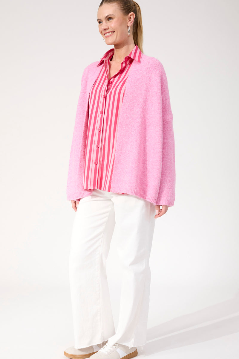 Ottawa Crop Cardigan - Pink