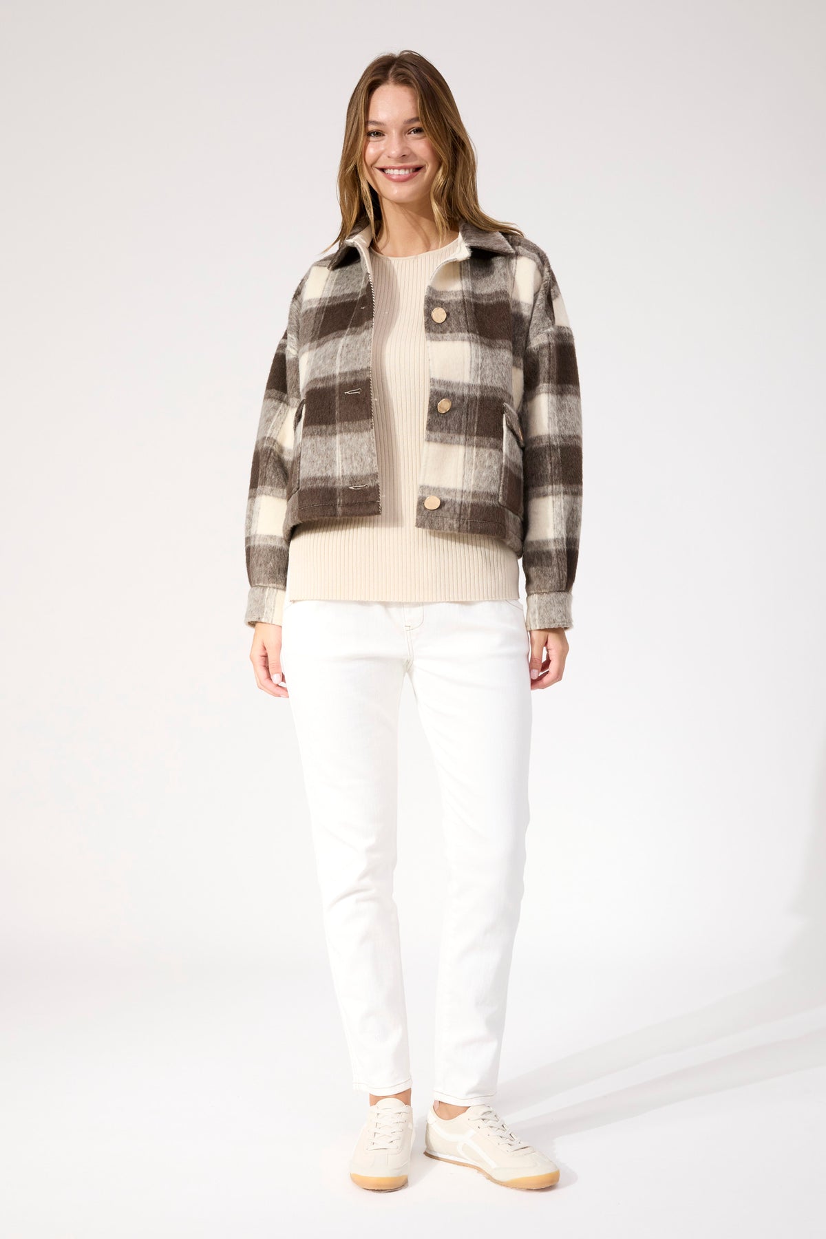 Fargo Cropped Jacket - Brown