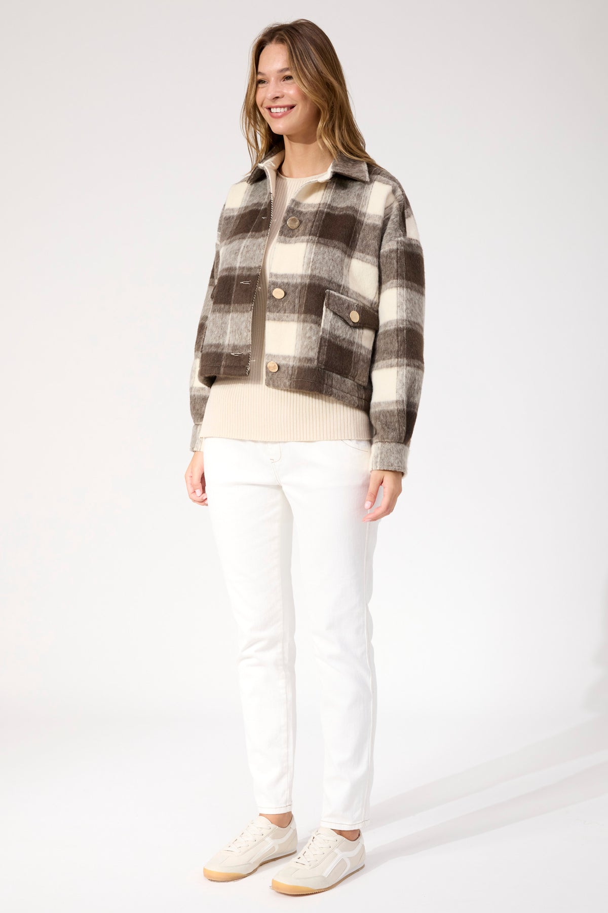 Fargo Cropped Jacket - Brown