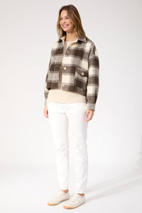 Fargo Cropped Jacket - Brown