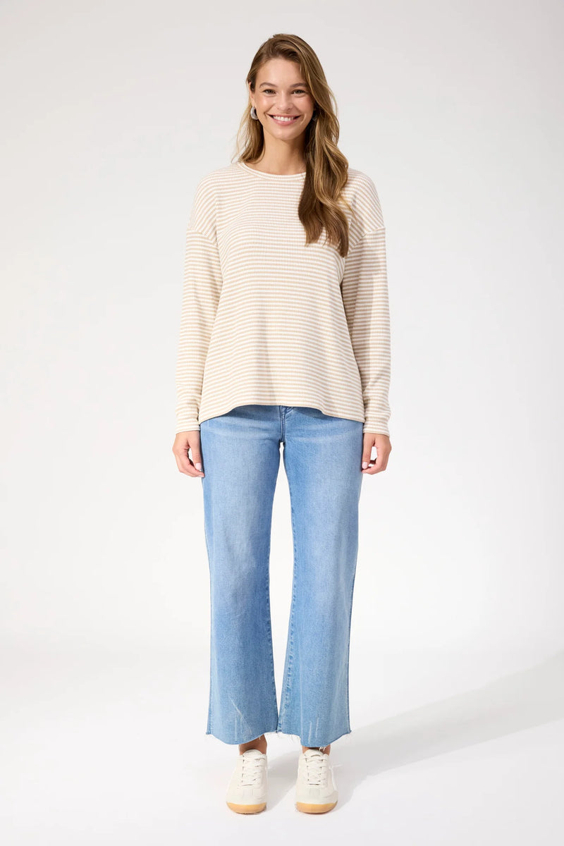 Levi Stripe L/S T Shirt - Latte