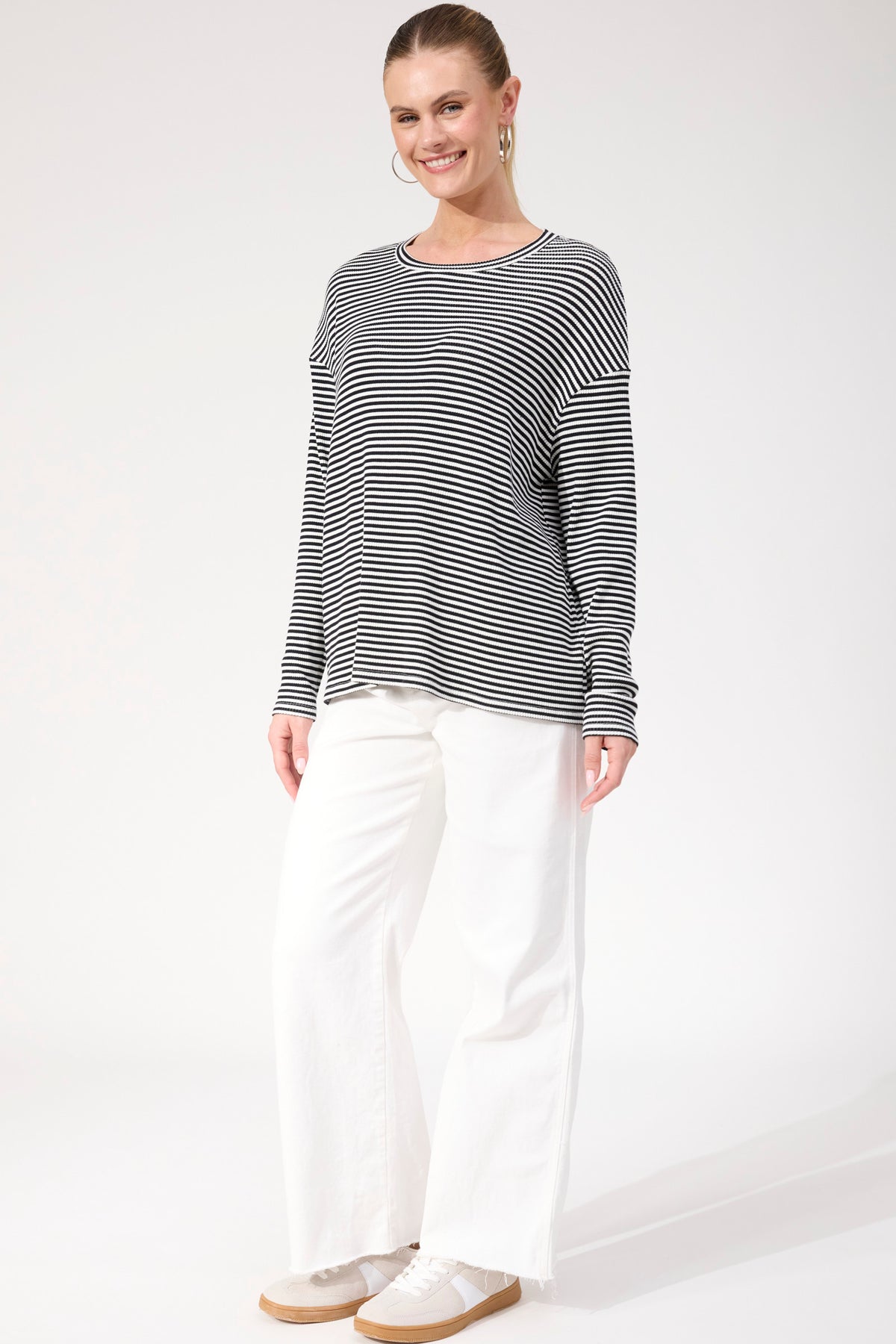 Levi Stripe L/S T Shirt - Black