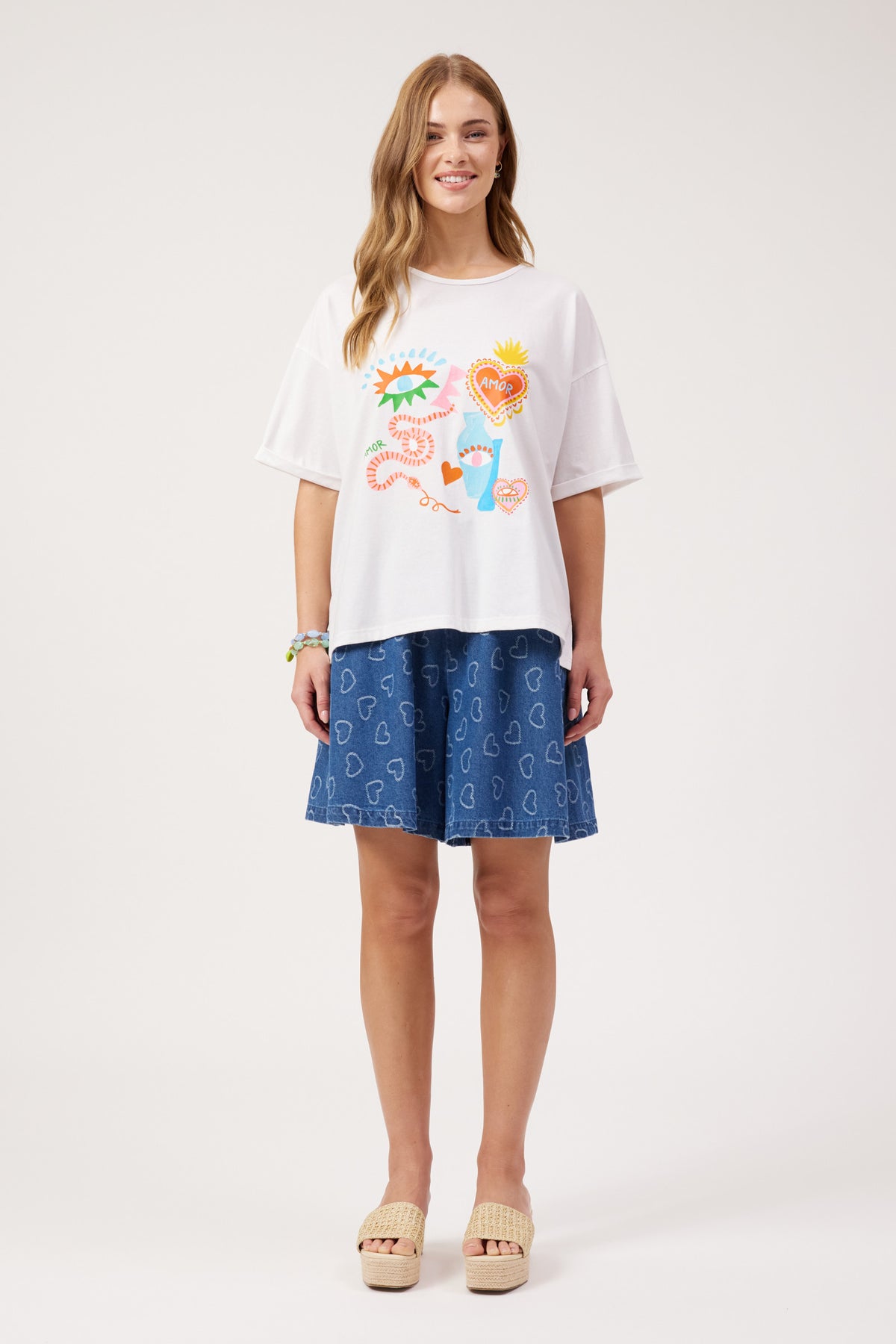 Mykonos Graphic T-Shirt - White Amor