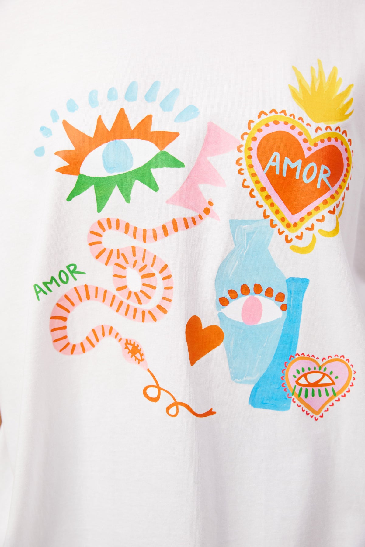 Mykonos Graphic T-Shirt - White Amor