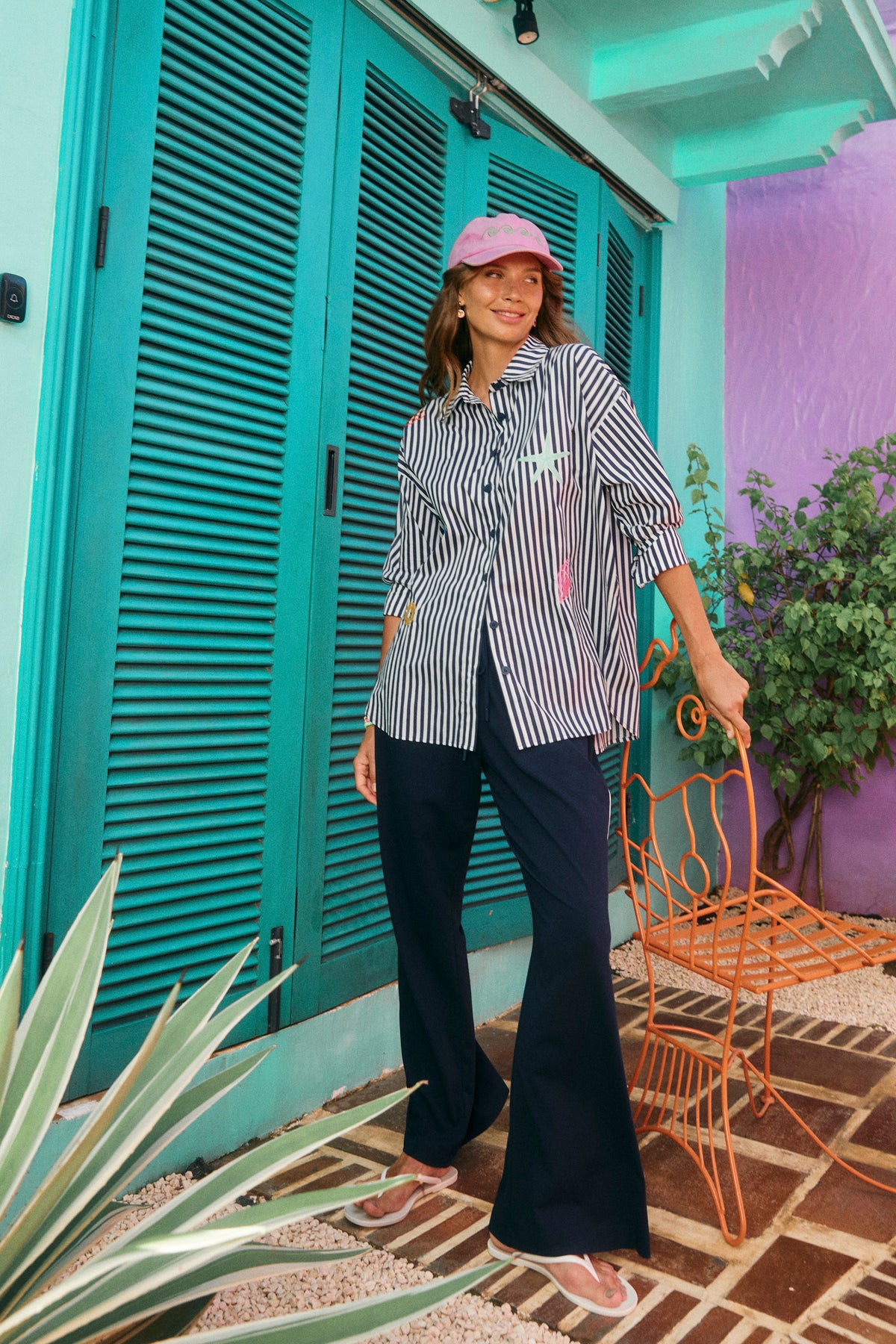 Elba Heart Pant - Navy