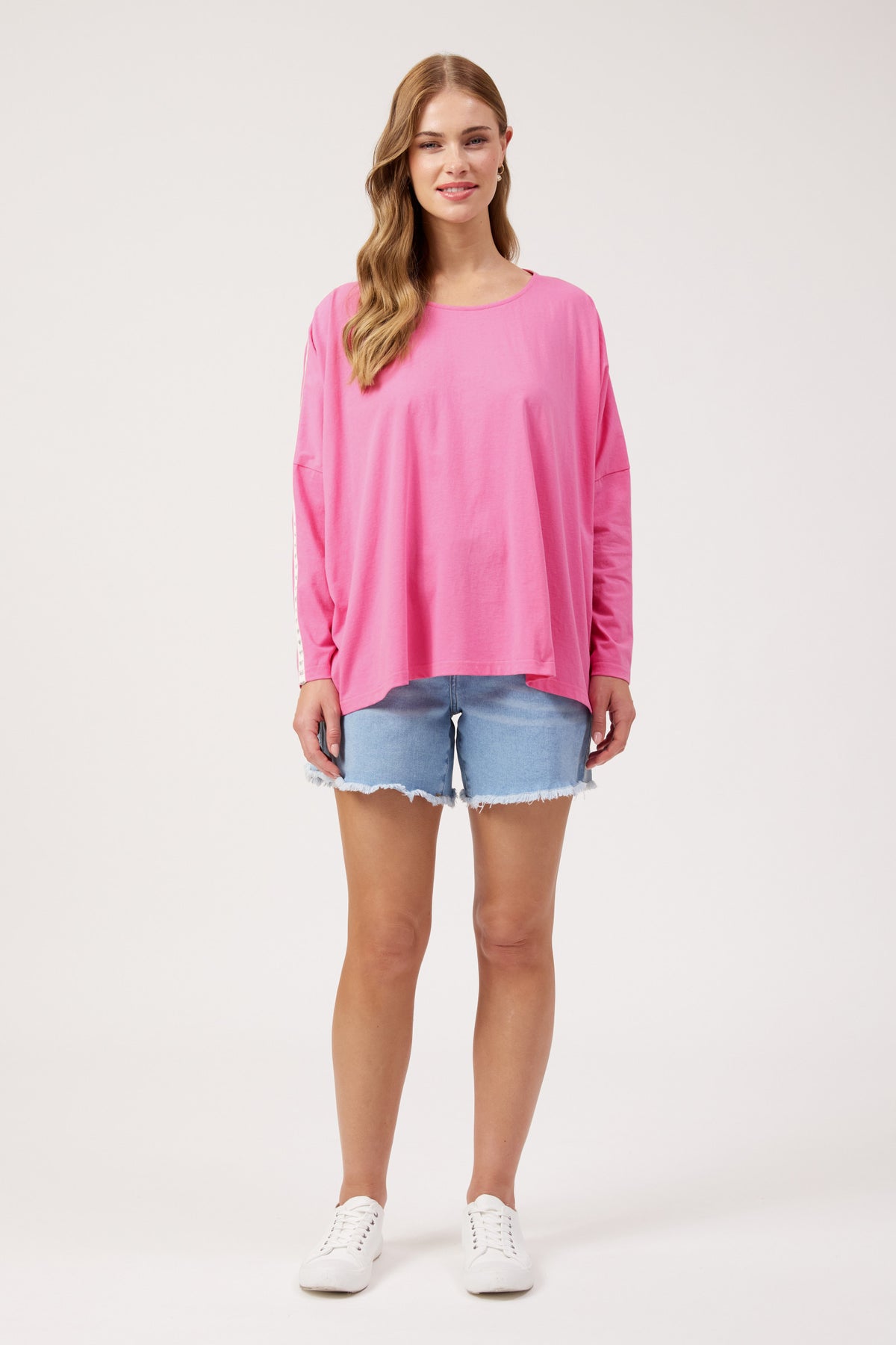 Elba Heart Long Sleeve T-Shirt - Pink
