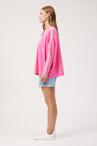 Elba Heart Long Sleeve T-Shirt - Pink