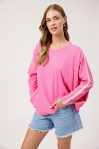Elba Heart Long Sleeve T-Shirt - Pink