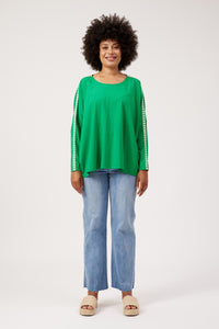 Elba Heart Long Sleeve Tshirt  - Green