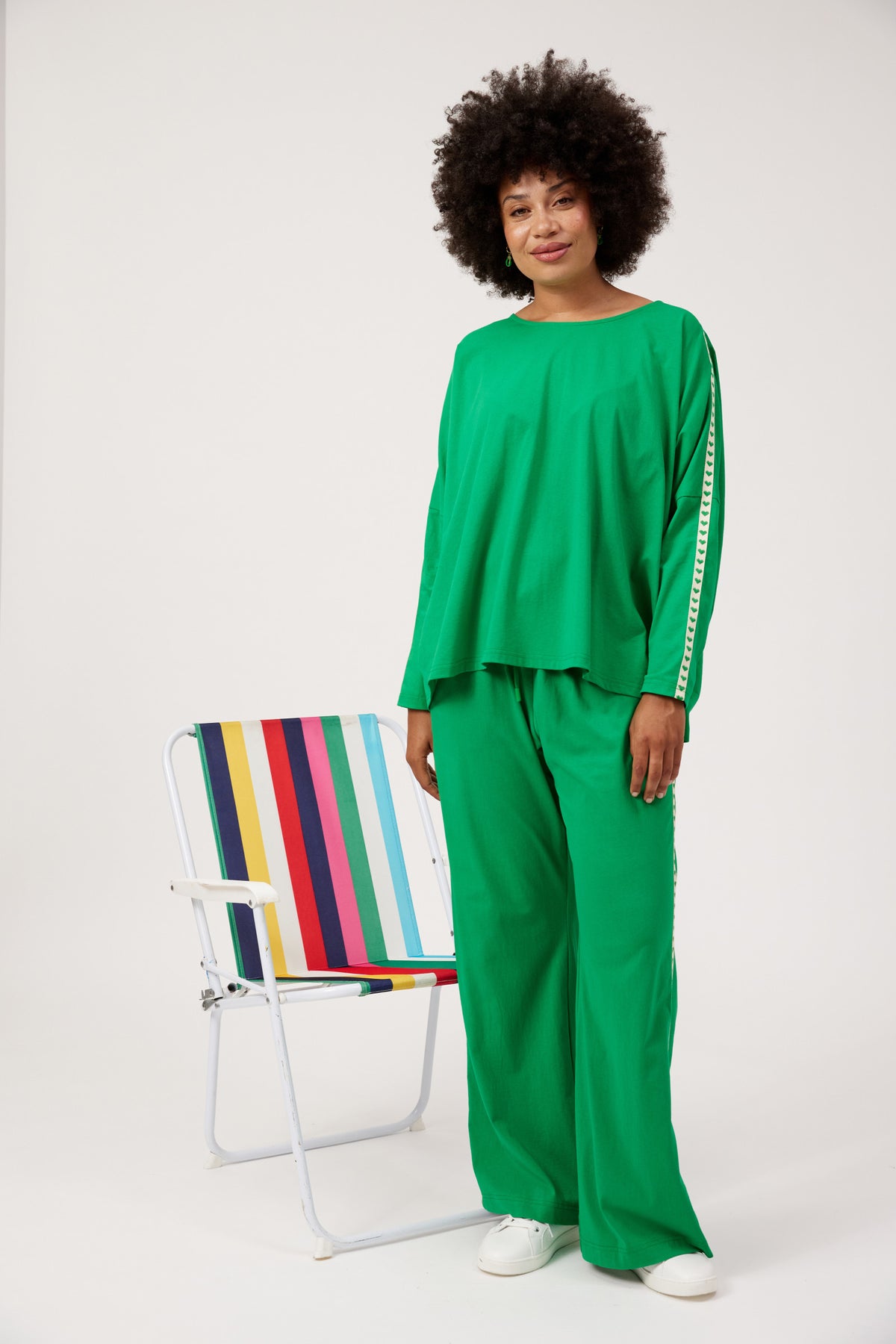 Elba Heart Long Sleeve Tshirt  - Green