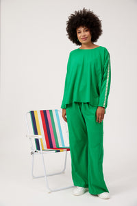 Elba Heart Long Sleeve Tshirt  - Green