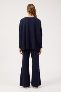 Elba Heart Long Sleeve Tshirt  - Navy