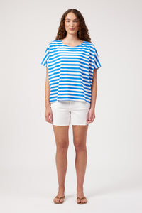 Kos Stripe T-Shirt - Blue