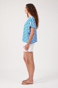 Kos Stripe T-Shirt - Blue