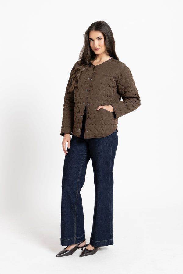 Montreal Quilted Jacket / Choc Heart