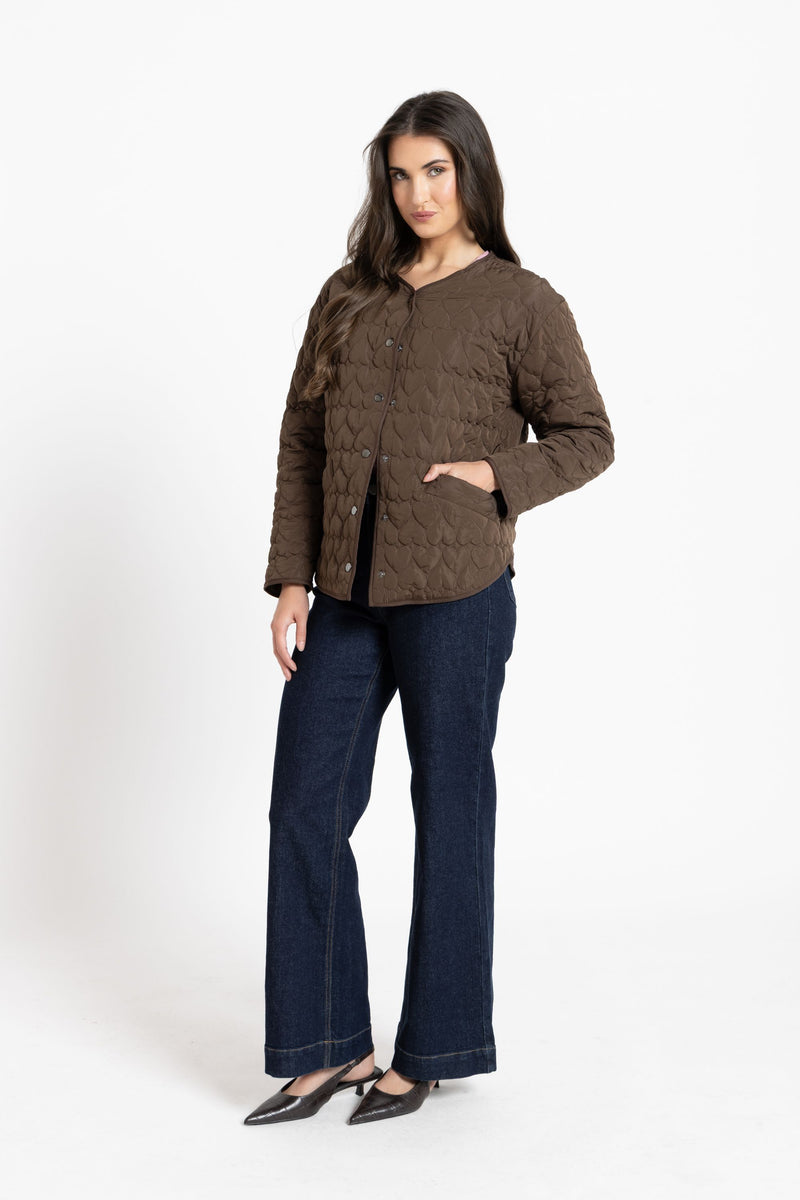 Montreal Quilted Jacket / Choc Heart