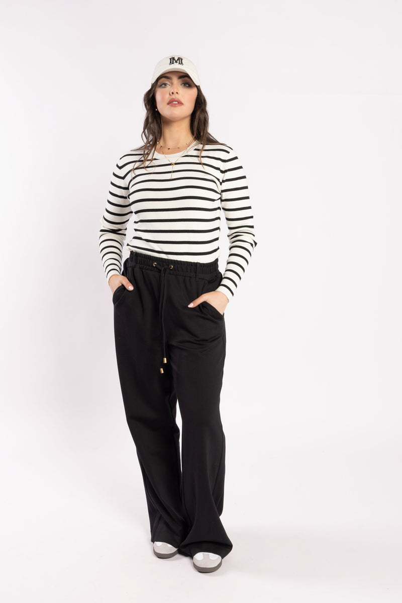 Mime Sweater - White / Black Stripe - Girl Next Door Fashion