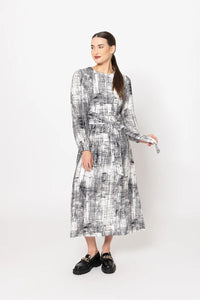 Sash Dress /Mono Pixel
