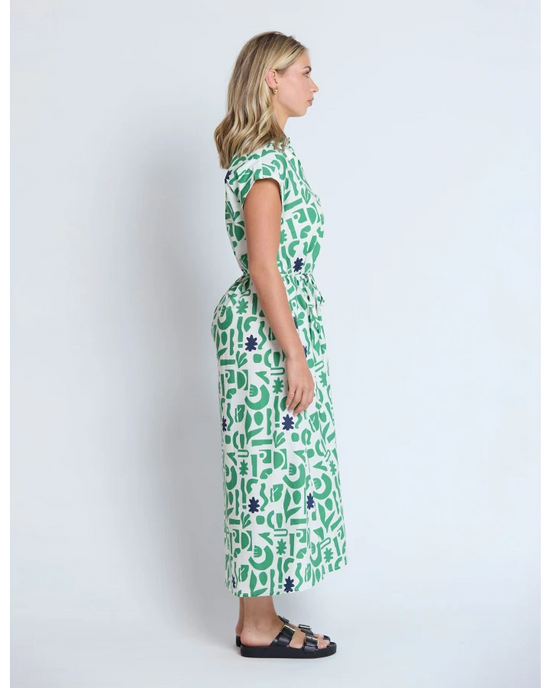Marly  Dress / Spring Green Geo