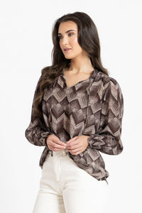 Byron Blouse / Espresso Ziggy