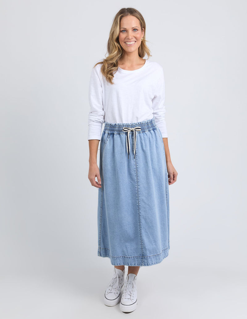 Greta Denim Skirt - Light Blue Wash