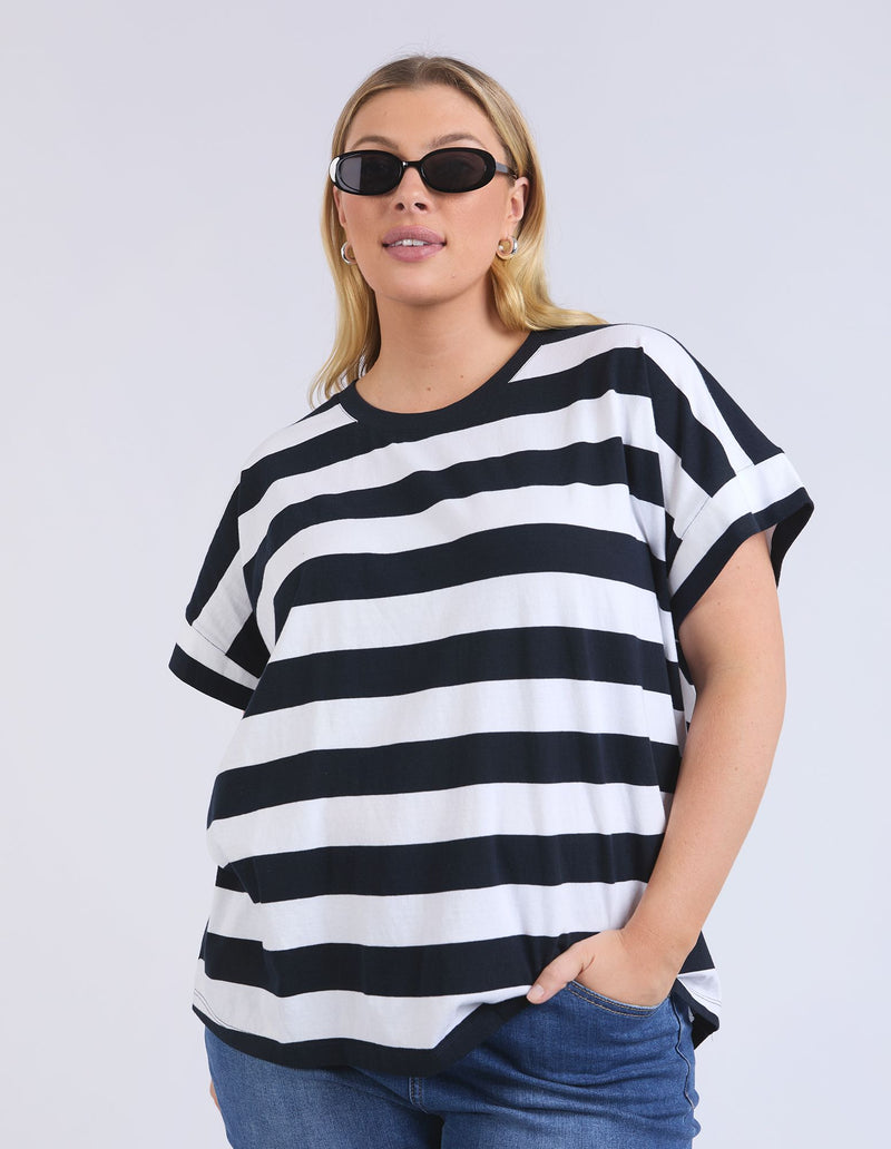 McKinley Tee - Navy & White Stripe