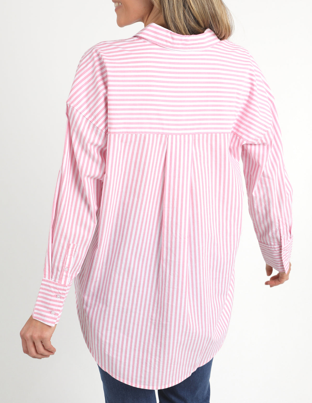 Delia Stripe Shirt - Strawberry