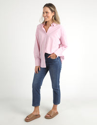 Delia Stripe Shirt - Strawberry