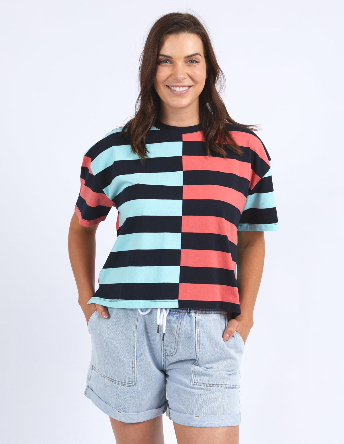 Shelter Splice Tee - Watermelon Crush / Tonic Blue