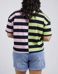 Shelter Splice Tee - Key/Navy/Pink Stripe