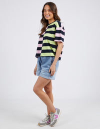 Shelter Splice Tee - Key/Navy/Pink Stripe