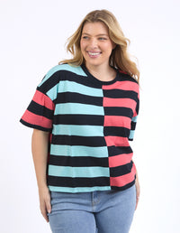 Shelter Splice Tee - Watermelon Crush / Tonic Blue