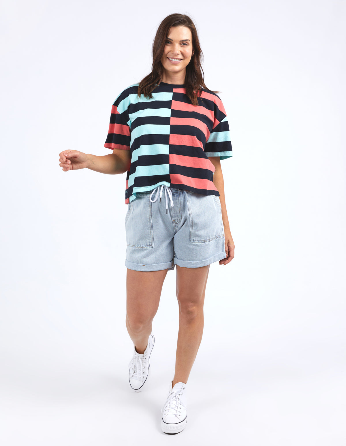 Shelter Splice Tee - Watermelon Crush / Tonic Blue