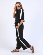 Frances Stripe Pant - Black