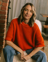 Luela Short Sleeve Knit - Orange