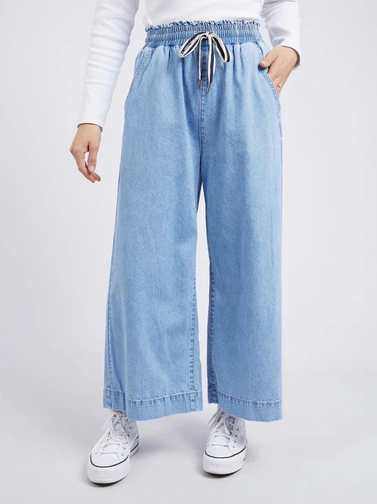 Greta Wide Leg Pant - Mid Blue Wash