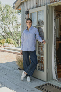 Chart Oversided Shirt / Blue Stripe - Girl Next Door Fashion