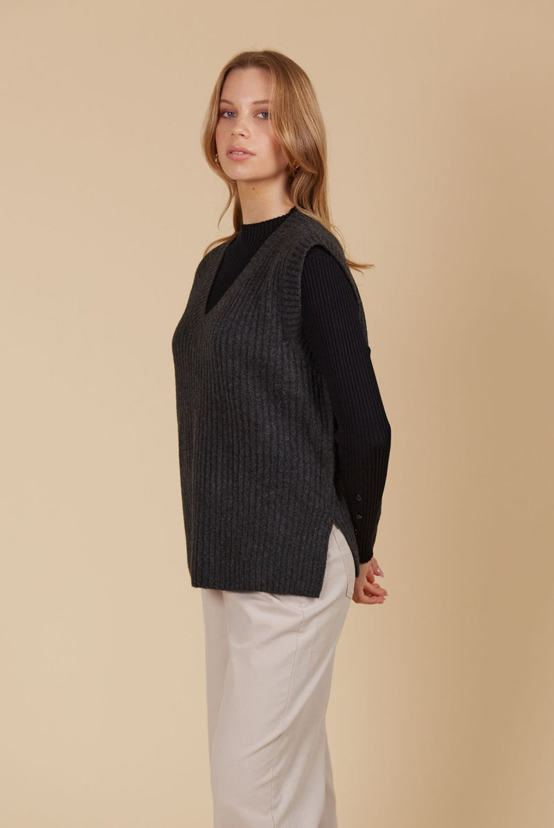 Miru Knit Vest - Ash